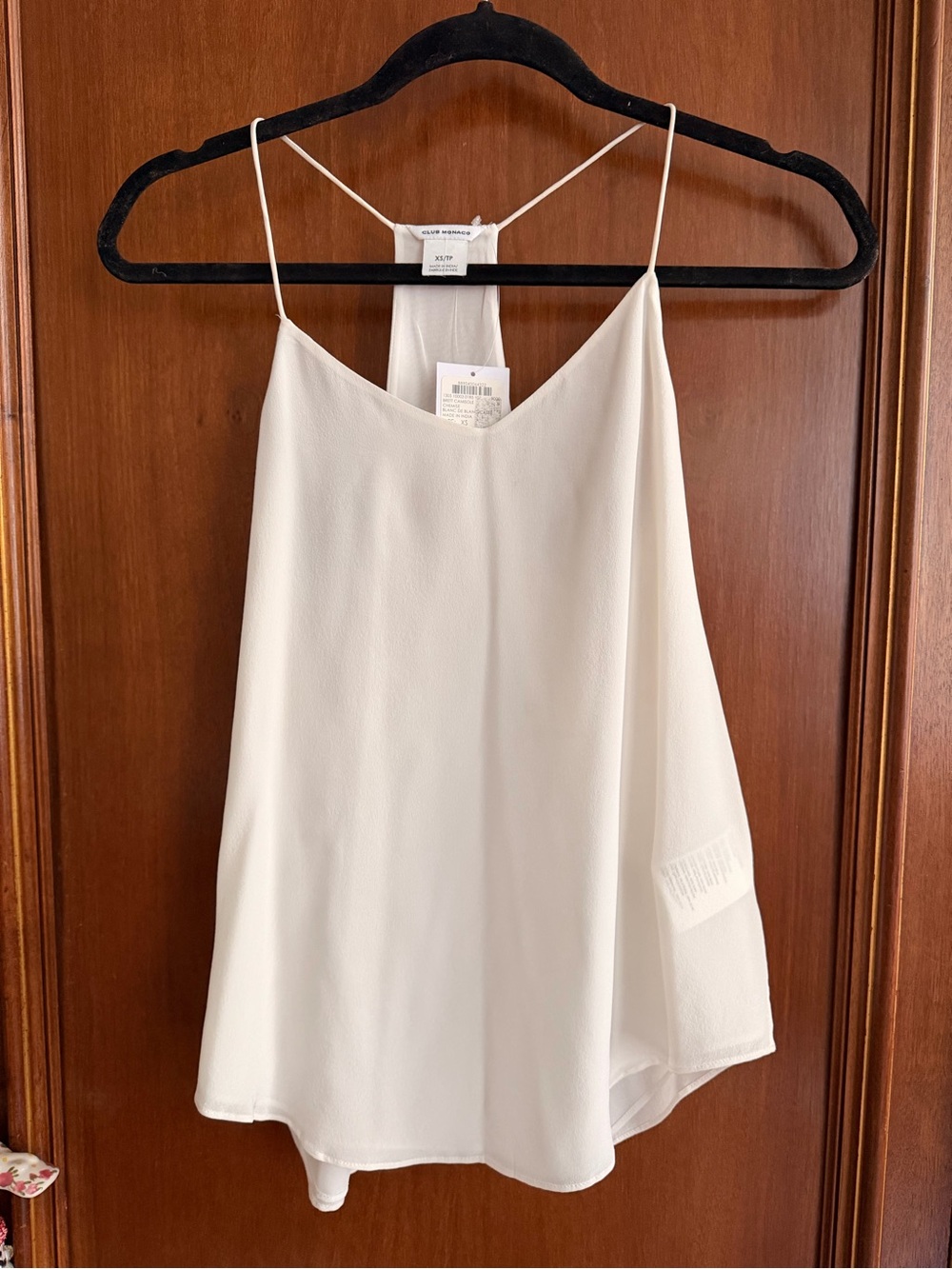 Club Monaco White Flowy Silk Tank Top Retail $98 NEW